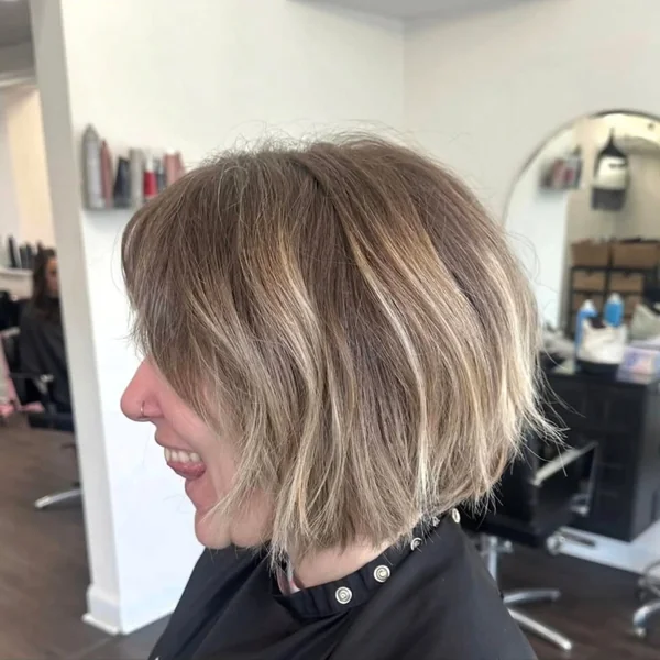 Short Choppy Bob with Balayage