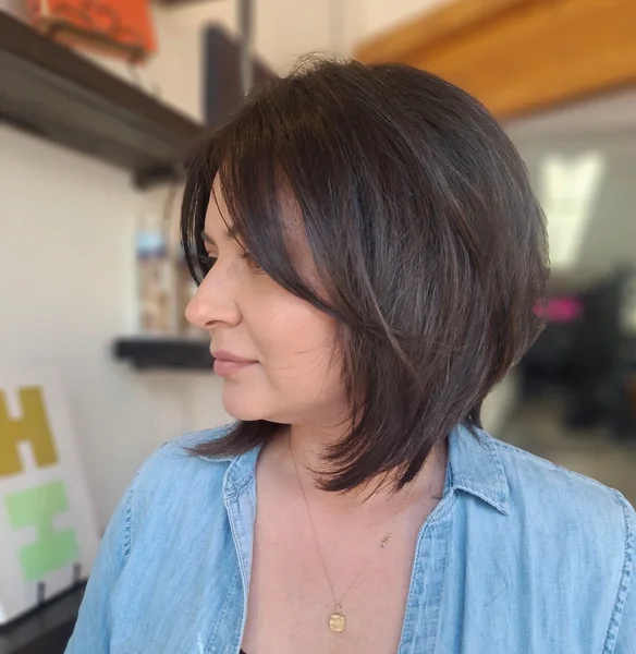 Side-Swept Shag Bob