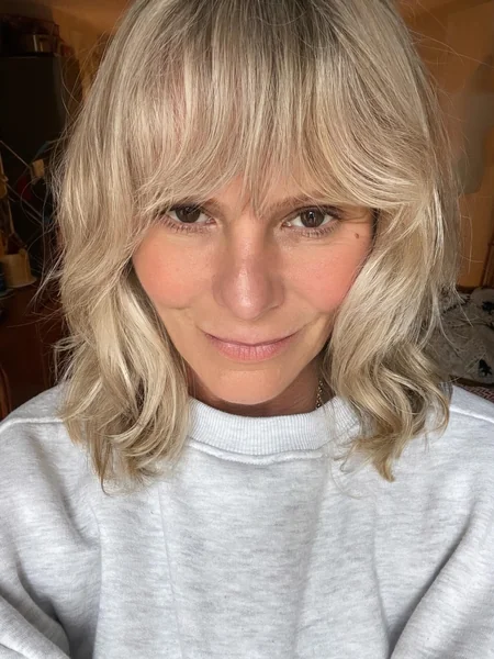 Wavy Bob with Full Bangs