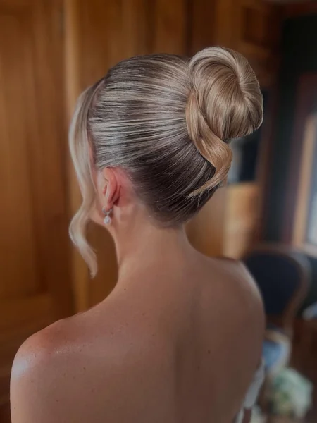 High Sleek Bun with Twist Wrap