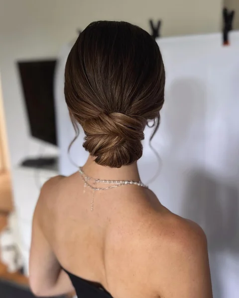 Low Chignon for Wedding Guests