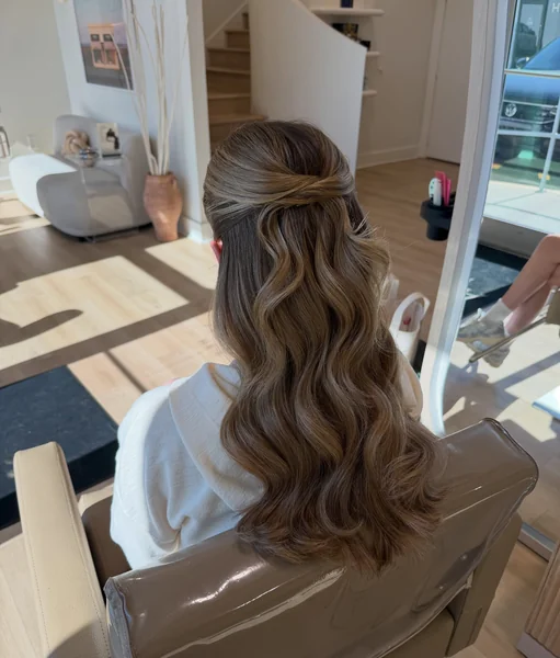 Simple Half Up Twist for Wavy Hair