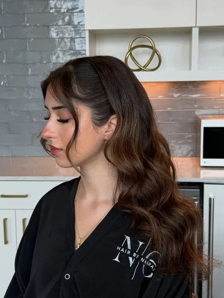 Long Waves with Curtain Bangs