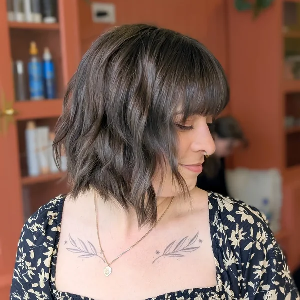 Choppy Bob with Bangs Shoulder Length