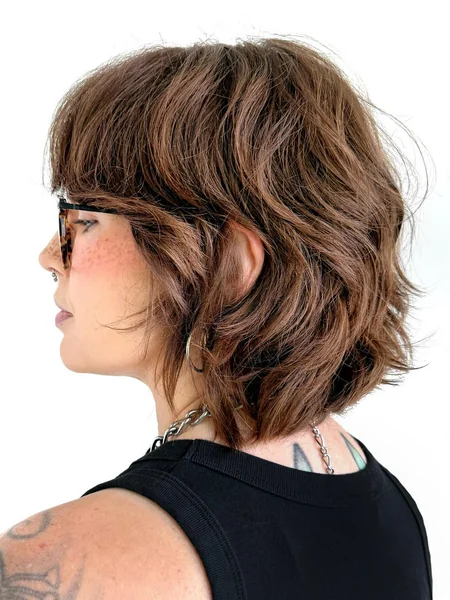 Tousled Wavy Feathered Bob