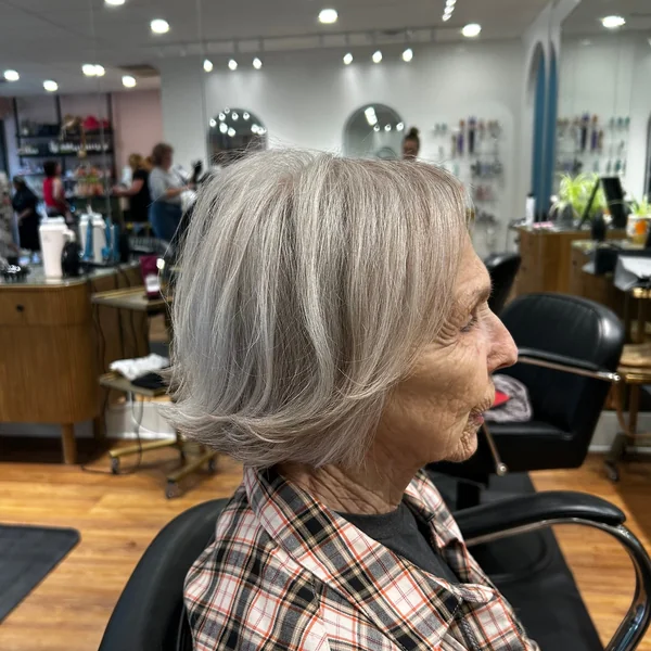 Soft Silver Layered Bob