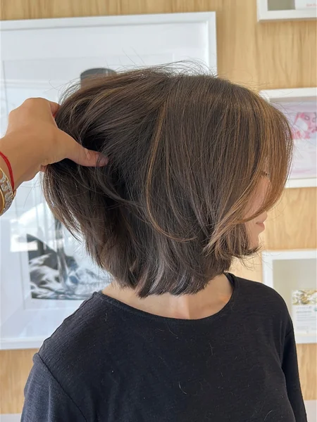 Layered Bob with Caramel Highlights