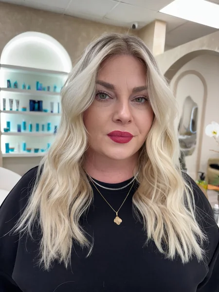 Long Platinum Blonde Waves