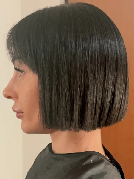 Sleek Blunt Bob with Bangs