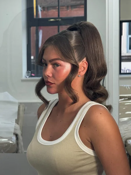 Half-Up Ponytail with Front Curls