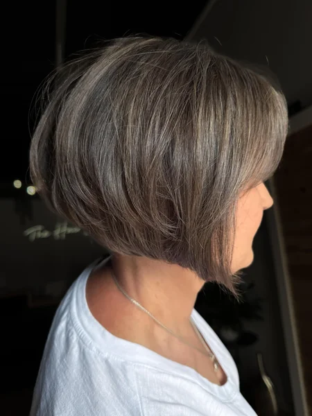 Gray-Blended Stacked Bob