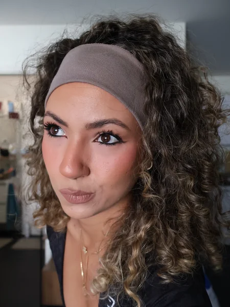 Wide Headband With Curly Hair