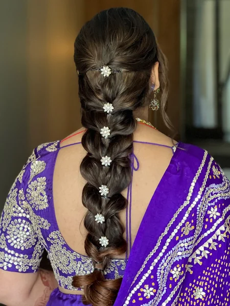 Braid With Floral Crystal Clips