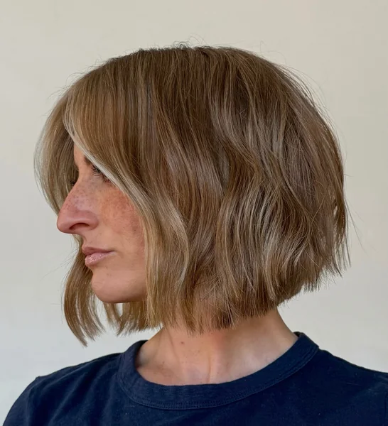 Choppy Wavy Bob with Bangs