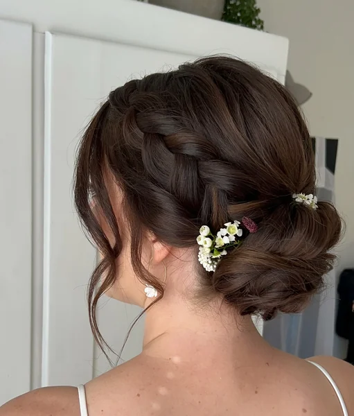 Side Braid Low Bun