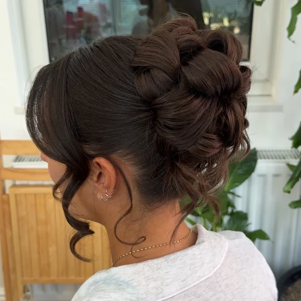 High Pull-Through Braid Updo