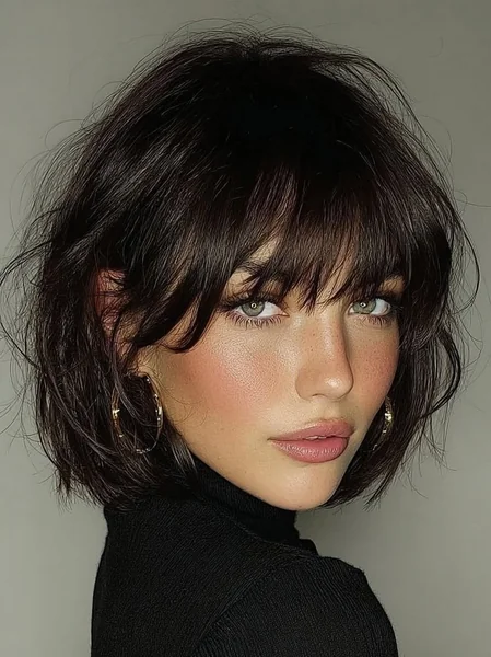 Messy Bob with Feathered Bangs
