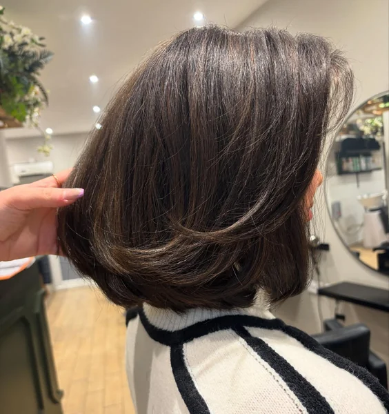 Glossy Espresso Layered Bob