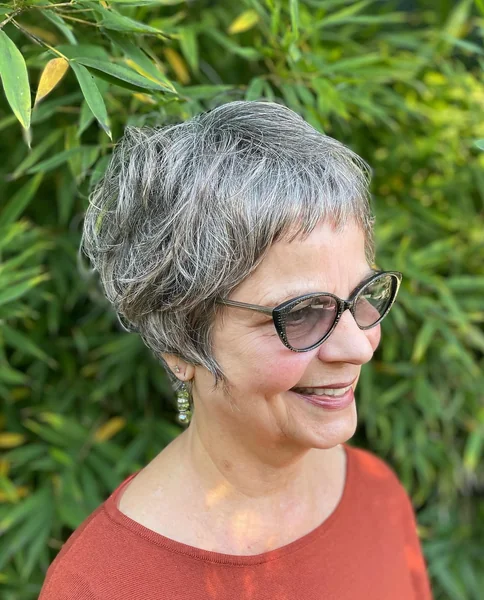 Silver Shaggy Pixie with Glasses