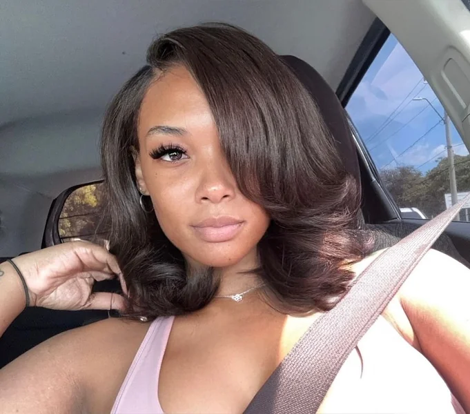 Silk Press Layered Bob