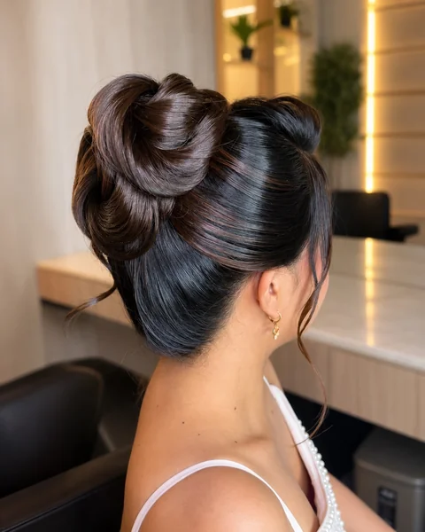 Voluminous High Sleek Bun