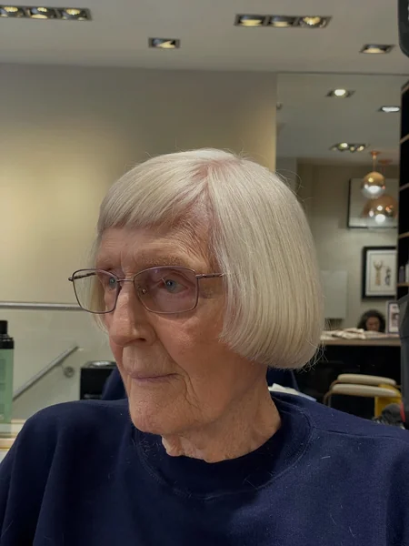 Snow-White Blunt Bob with Micro Fringe