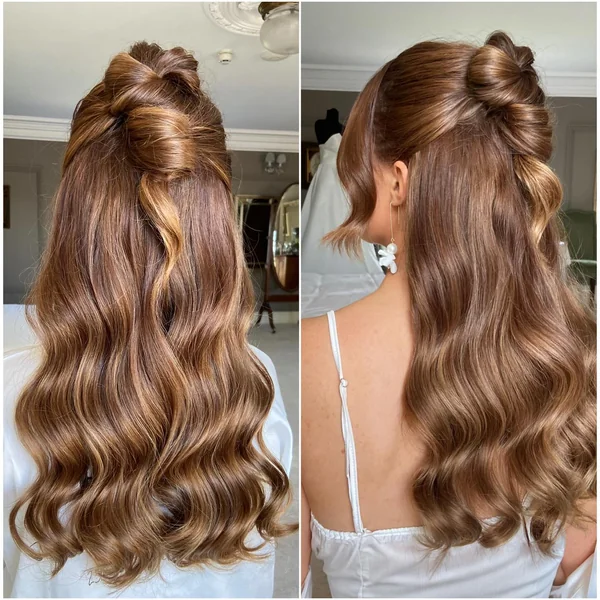 Half Up Top Knot for Long Hair
