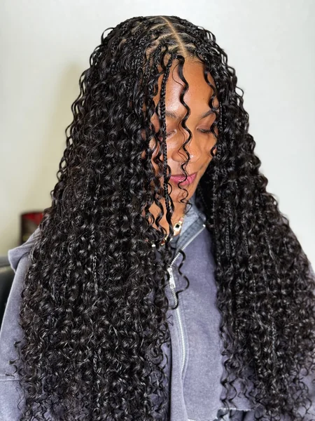 Long Boho Knotless Braids
