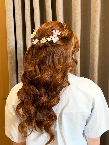 Half-Up Twist with Flower Crown