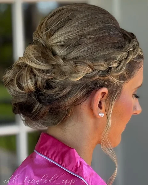 Tousled Braided Wedding Bun