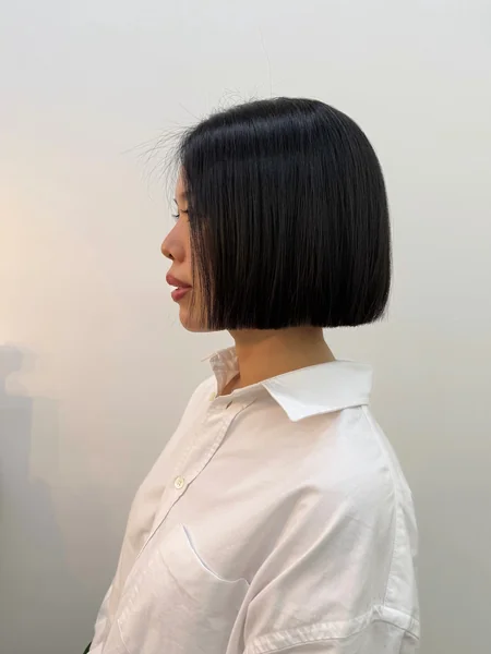 Sharp Black Blunt Bob