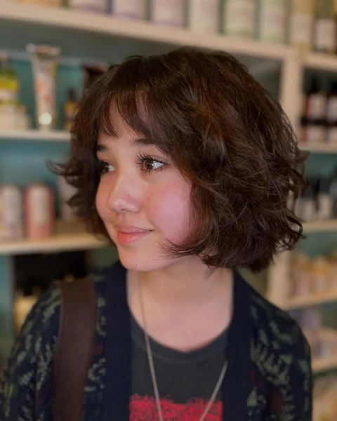 Wavy Bob with Soft Bangs