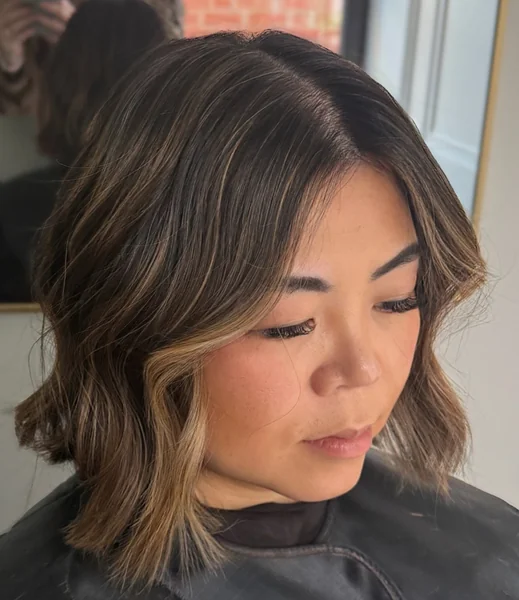 Wavy Bob with Face Framing Highlights