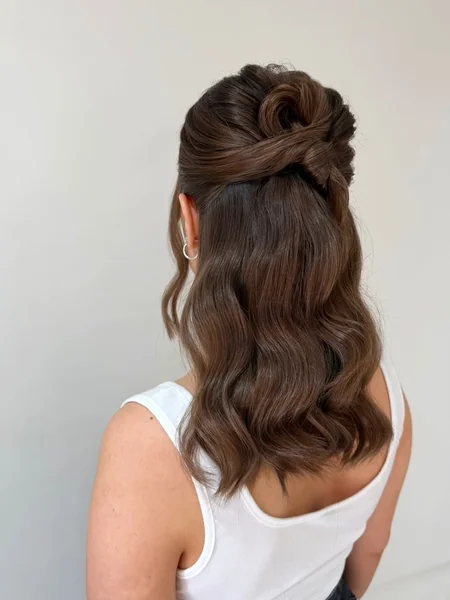 Half Up Knot for Collarbone Length Hair