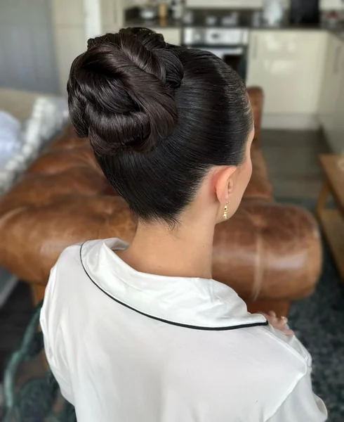 Sleek French-Twist High Bun