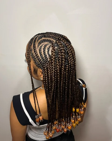 Fulani Braids with Wooden Beads