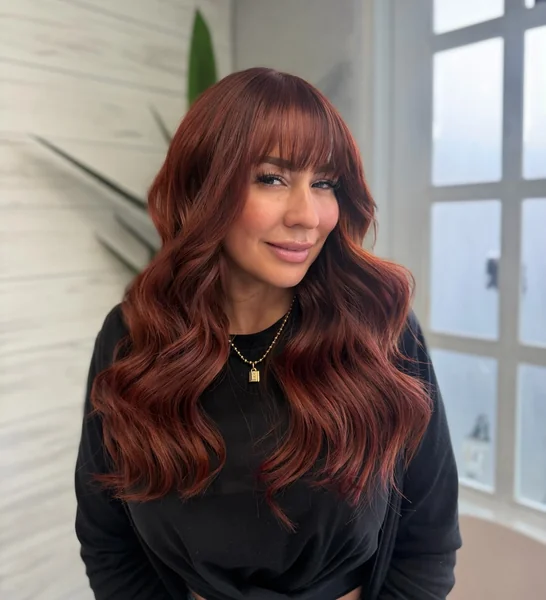 Cowboy Copper Waves with Bangs