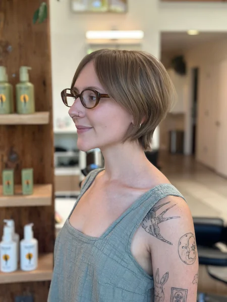 Straight Bixie with Side-Swept Fringe
