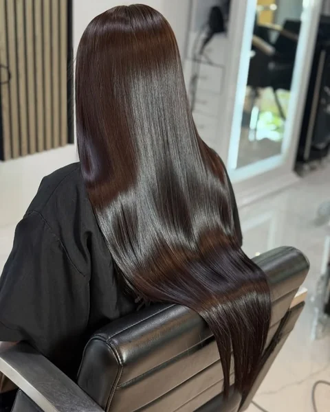 Back View Long Straight Wig