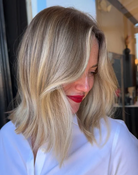 Blonde Layered Lob
