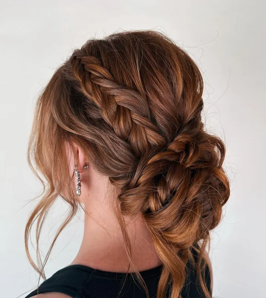 Boho Fishtail Braid Updo