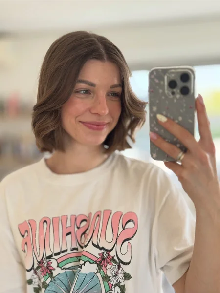 Middle-Part Bob with Soft Bends