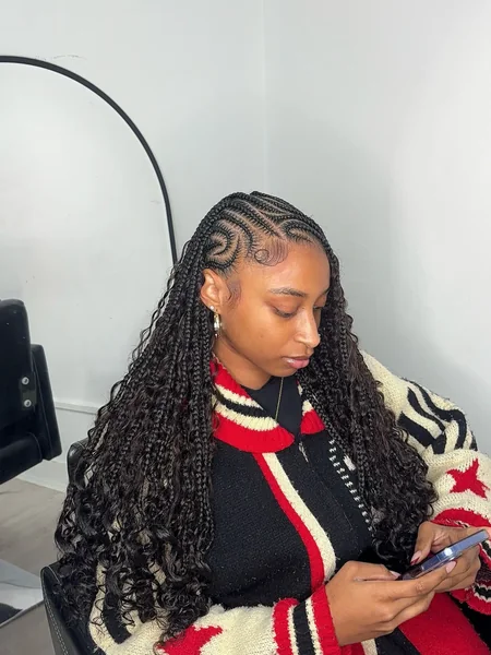 Swirl Fulani With Boho Knotless