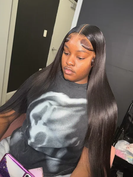 Swirled Baby Hair Middle Part