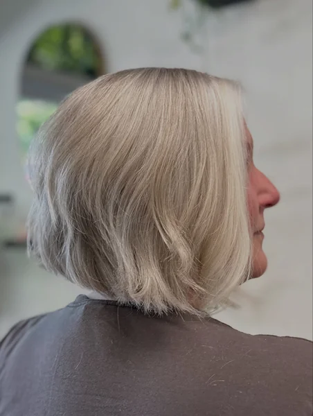 Silver-Blonde Bob with Soft Bends