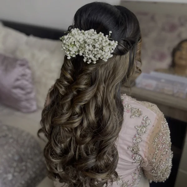 Half-Up with Baby's Breath