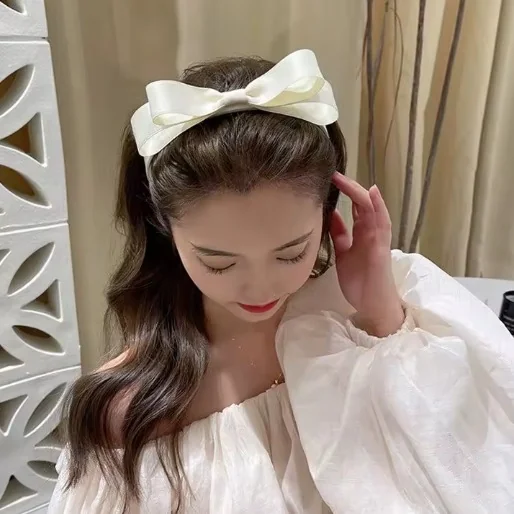 Satin Bow Half-Up Waves