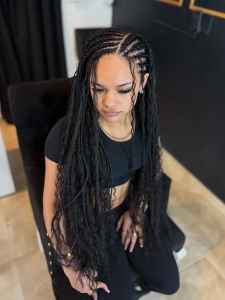 Fulani Braids with Boho Curls