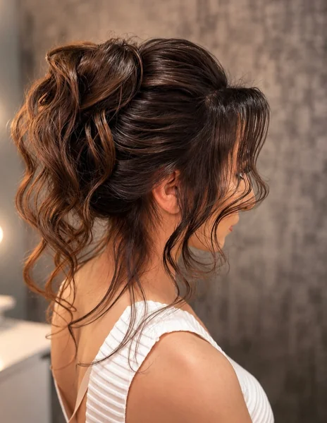 Tousled High Wavy Updo