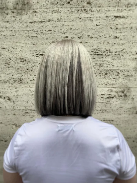 Blunt Silver Bob with Dark Underlayer